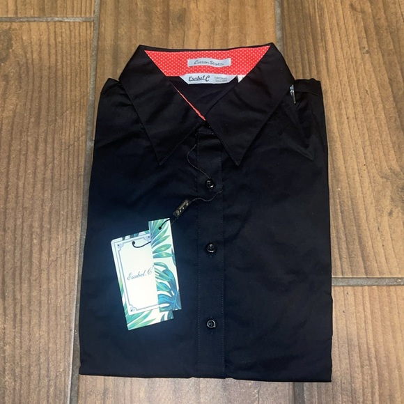 NWT Esabel.C Womens Button Down Long Sleeve Regular Fit Stretch Work Blouse - Picture 2 of 9